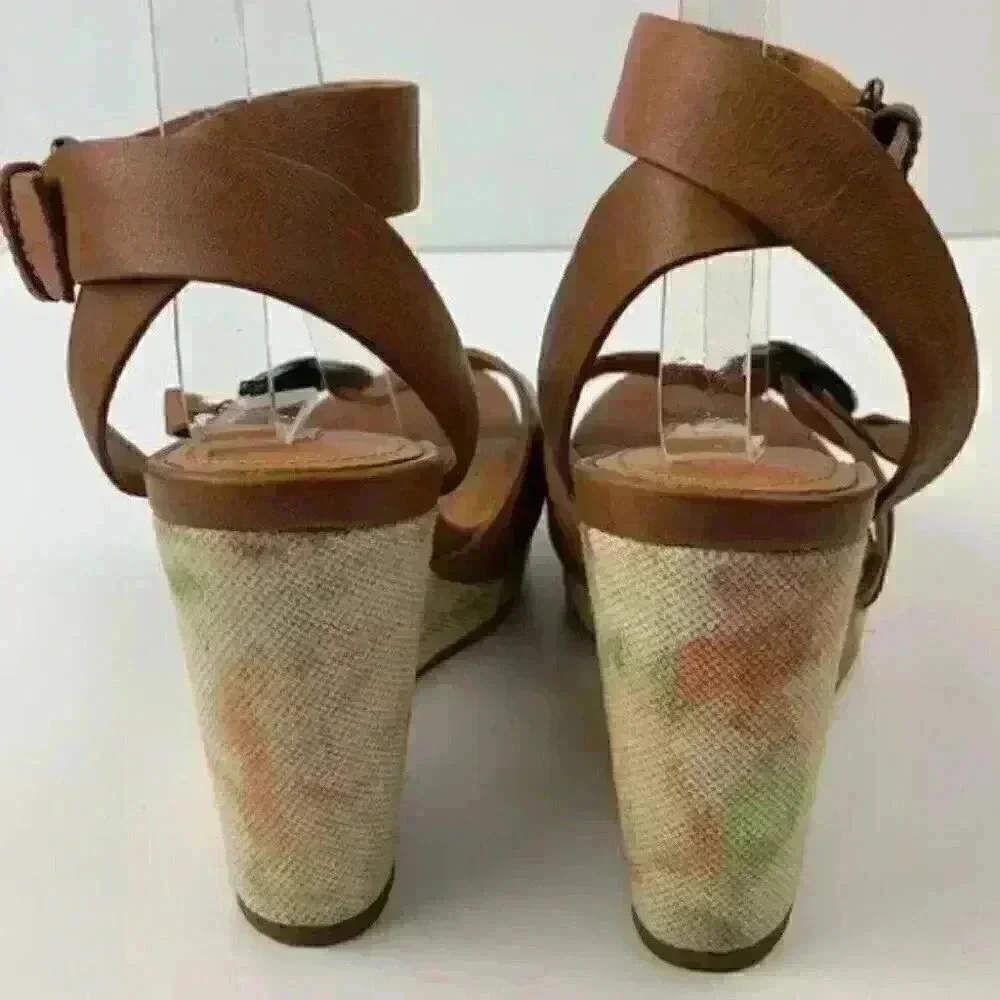 Geox Respira platform wedges 8 38 brown leather